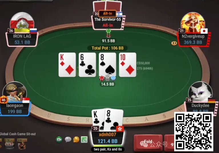 【EV扑克】牌局分析:2对面对6倍超池allin