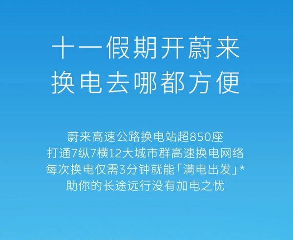 蔚来高速换电网络升级 覆盖7纵7横12大城市群 蔚来高速换电网络升级 覆盖7纵7横12大城市群