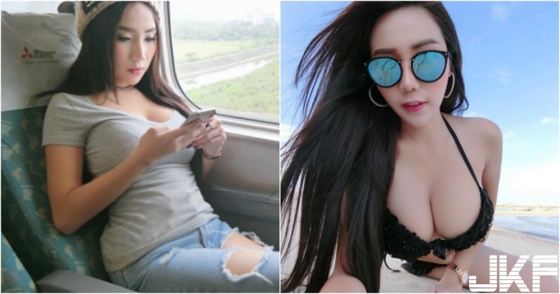 高鐵上遇到「露溝爆奶妹」！去海邊露出「巨大波波」！白嫩雙球根本一覽無遺啊…