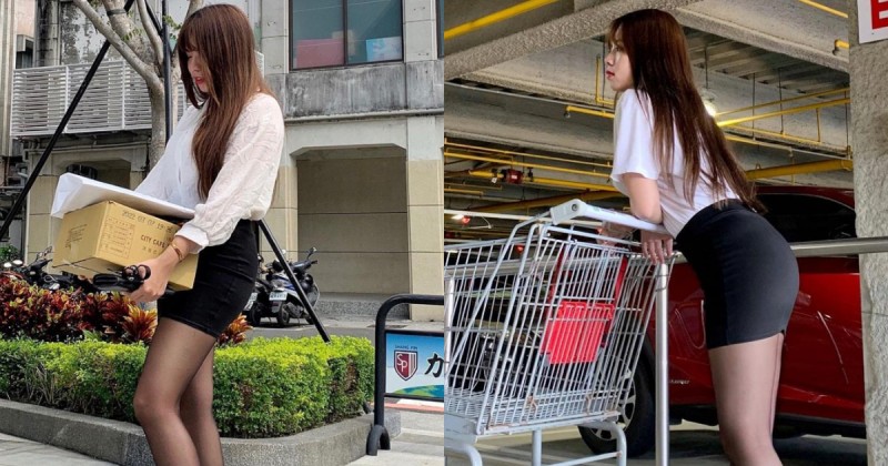 台灣人壽業務員「怡萍」OL套裝搭配黑絲襪　逆天曲線太性感