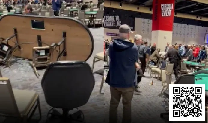 【EV扑克】男子在比赛现场突然发癫掀翻三张桌子,还说是上帝的旨意