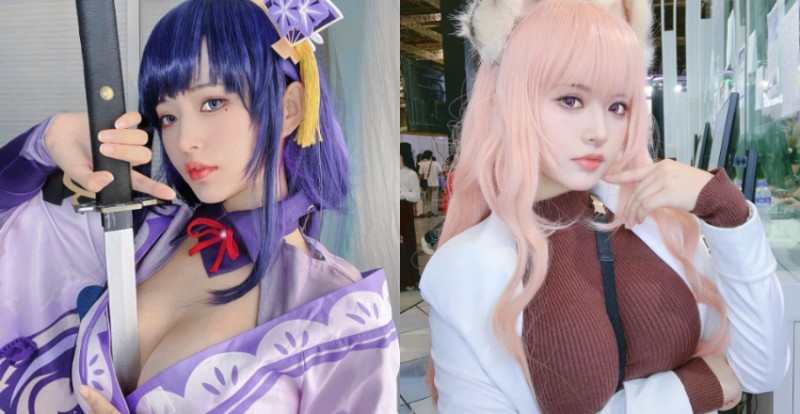 幫忙拔出乳中劍！巨乳Coser「肅雨」卸妝後是清純妹子
