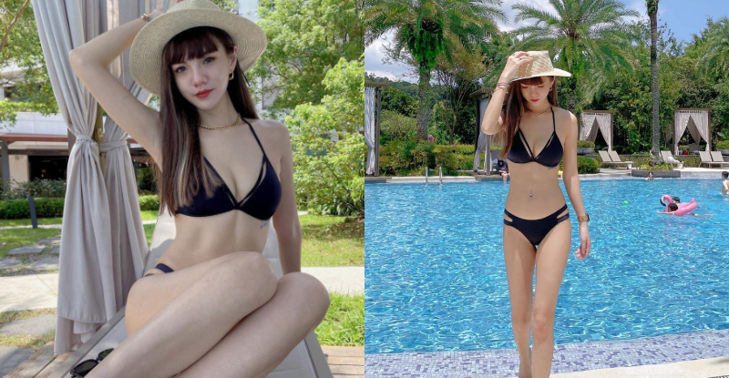 「性感車模」渡假打撈銷魂美體，細腰下的「纖長玉腿」讓腿控雙眼發亮