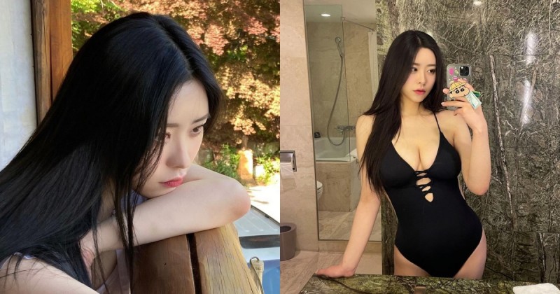 韓國素人正妹根本「大奶王祖賢」！臉跟身材都超優，爆乳泳裝「人字奶」藏不住！