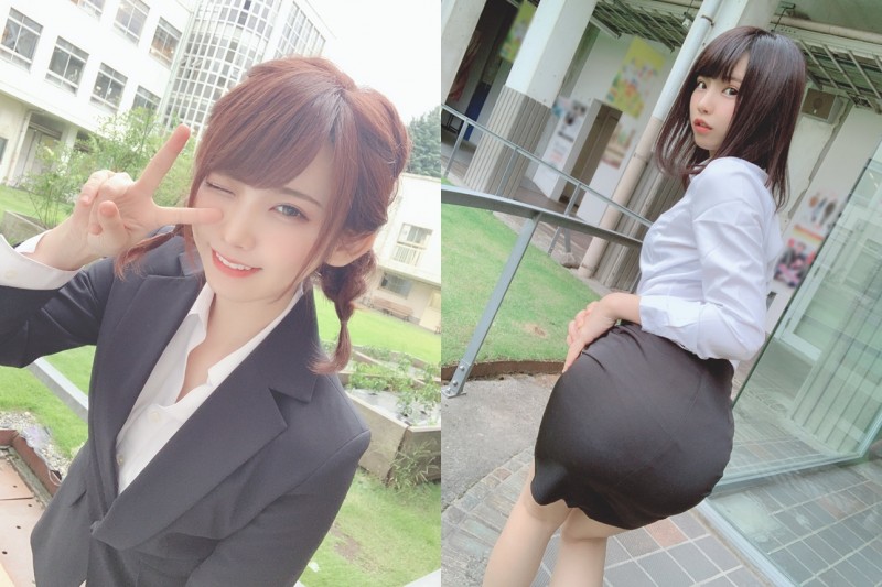 日本第一Coser「えなこ」OL之日化身「辦公室正妹小姐姐」幹練套裝別有一番風味