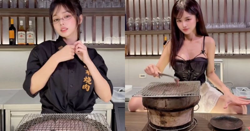 這樣夠辣嗎？正妹燒肉店員小花「桌邊服務」，客人要加辣她乾脆脫衣服幫烤