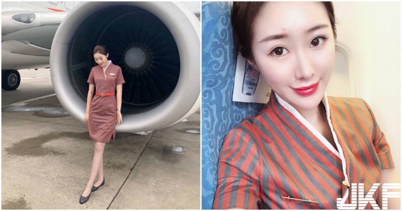 空姐「嘻嘻怪」最愛散發魅力電波，性感臉蛋讓乘客看暈了！