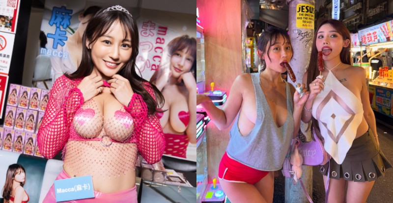 macca麻卡TRE下班直奔饒河夜市　當地人Bebe帶路「無罩」吃香腸