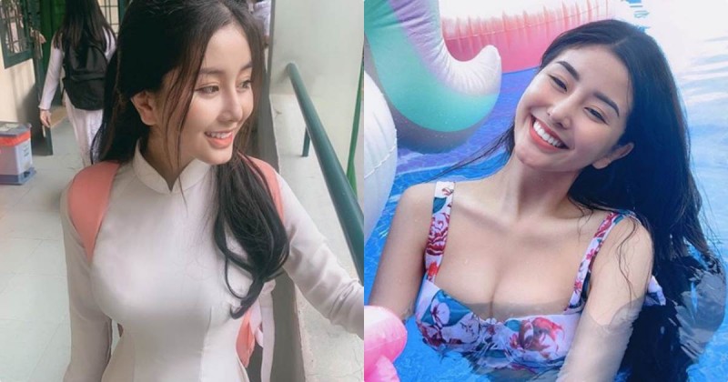 美乳學生妹Chin「發育超良好」，泳池裡解放深溝「乳量滿出來」！