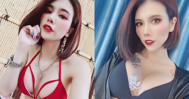 火辣主持人「菁菁」紅色比基尼超爆乳，惹火的穿搭「畫面好兇」！